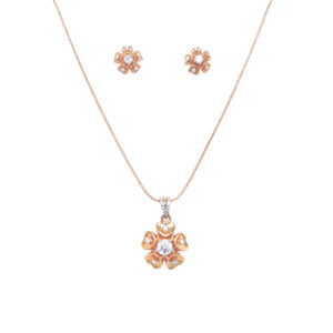 Splendid Gold Pendant And Earrings Set