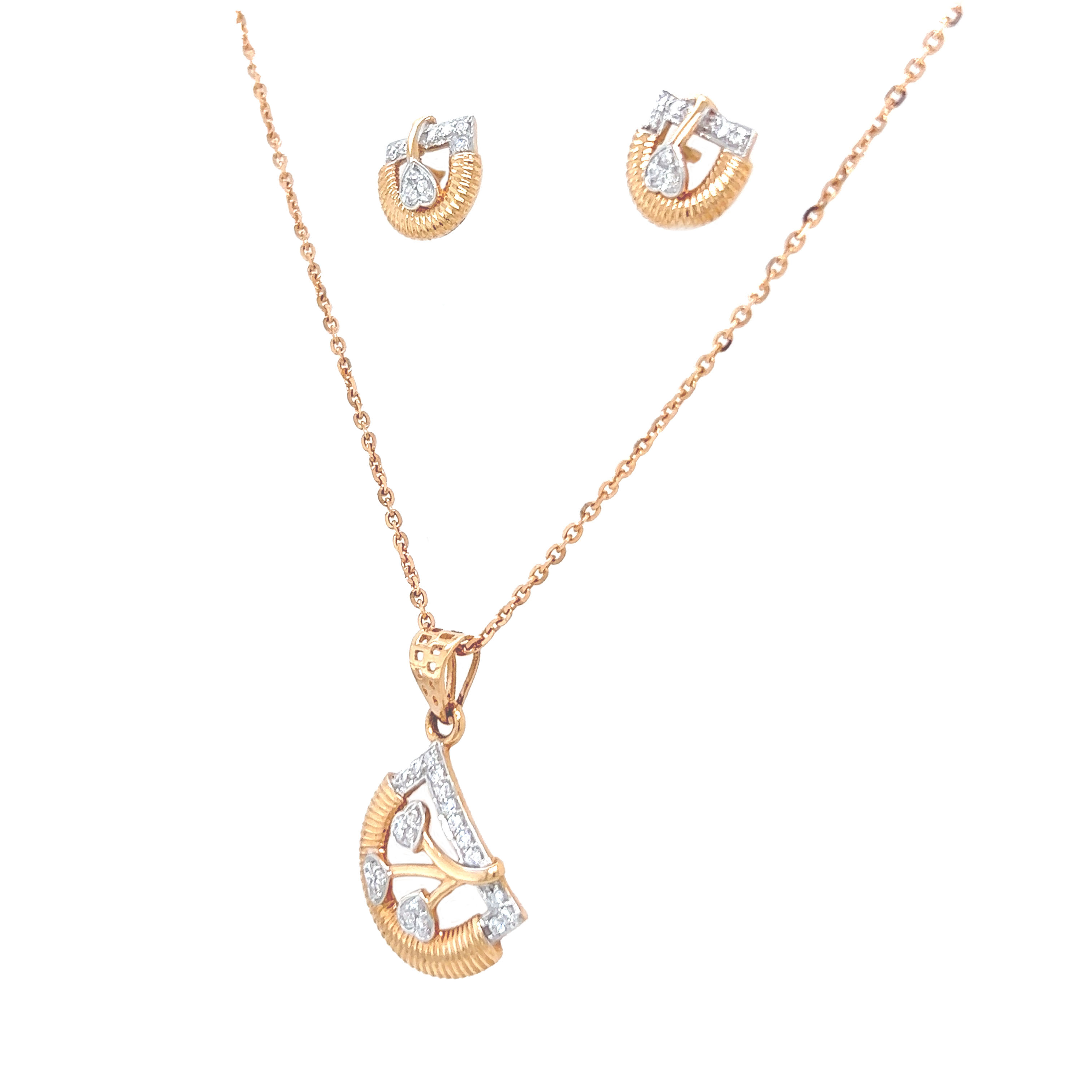Dainty Gold Pendant And Earrings Set