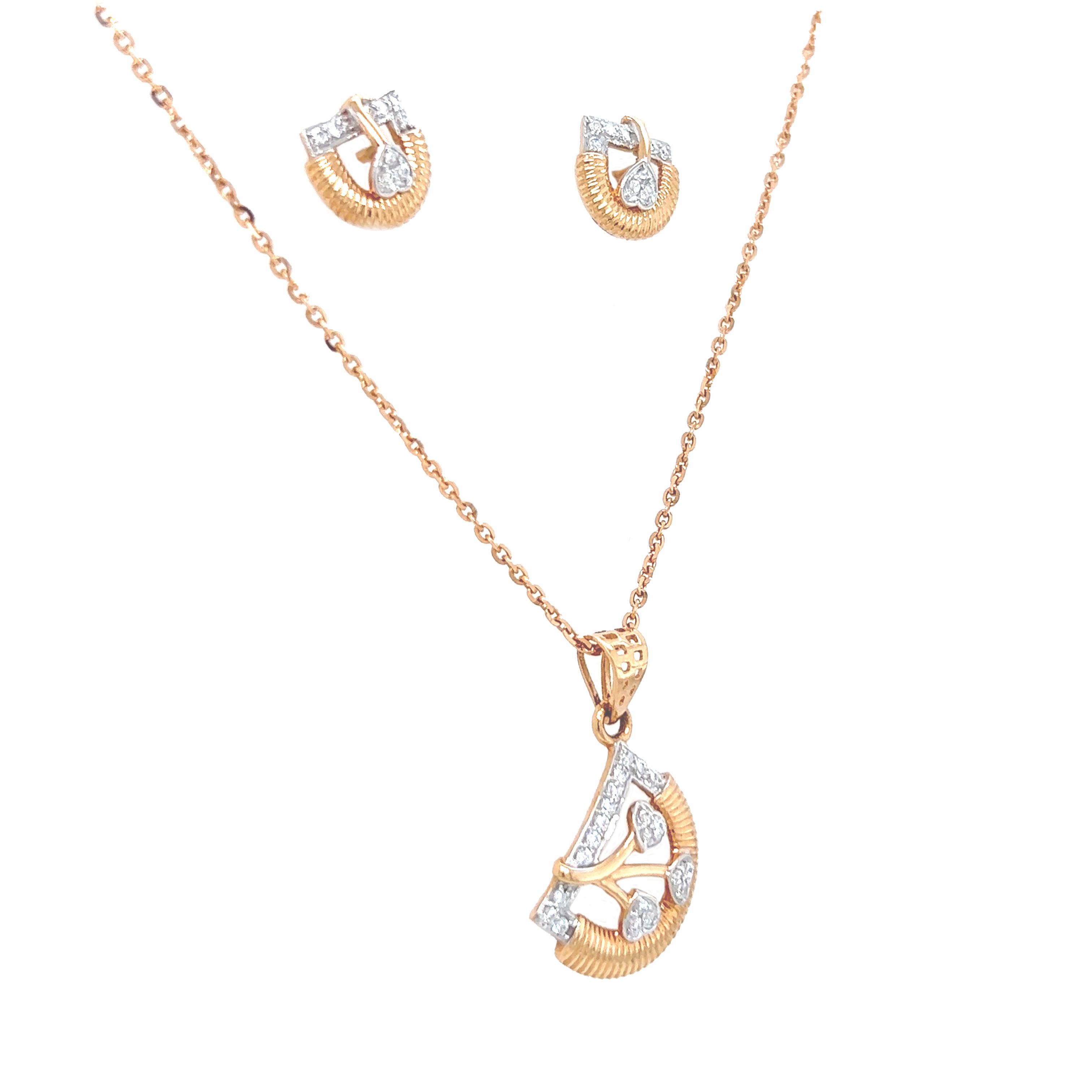 Dainty Gold Pendant And Earrings Set