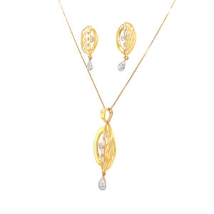 Vaani Diamond And Pearl Pendant Earrings Set