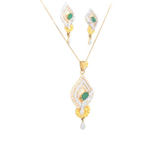 Glamorous Sparkling Diamond Pendant And Earrings Set