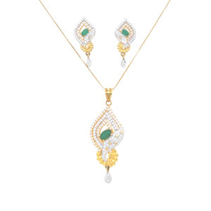Glamorous Sparkling Diamond Pendant And Earrings Set