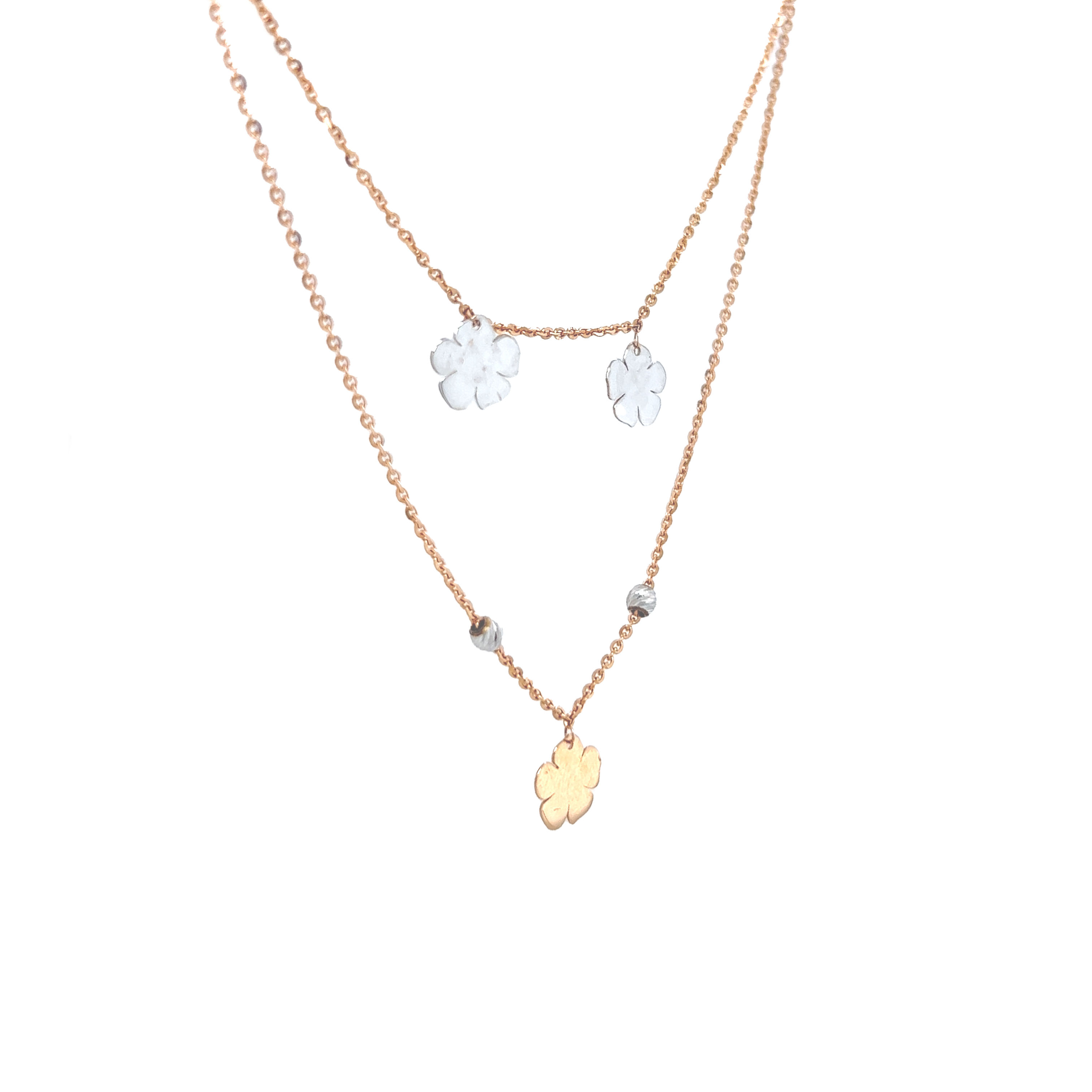 Double chain Floral Gold Delicate Chain