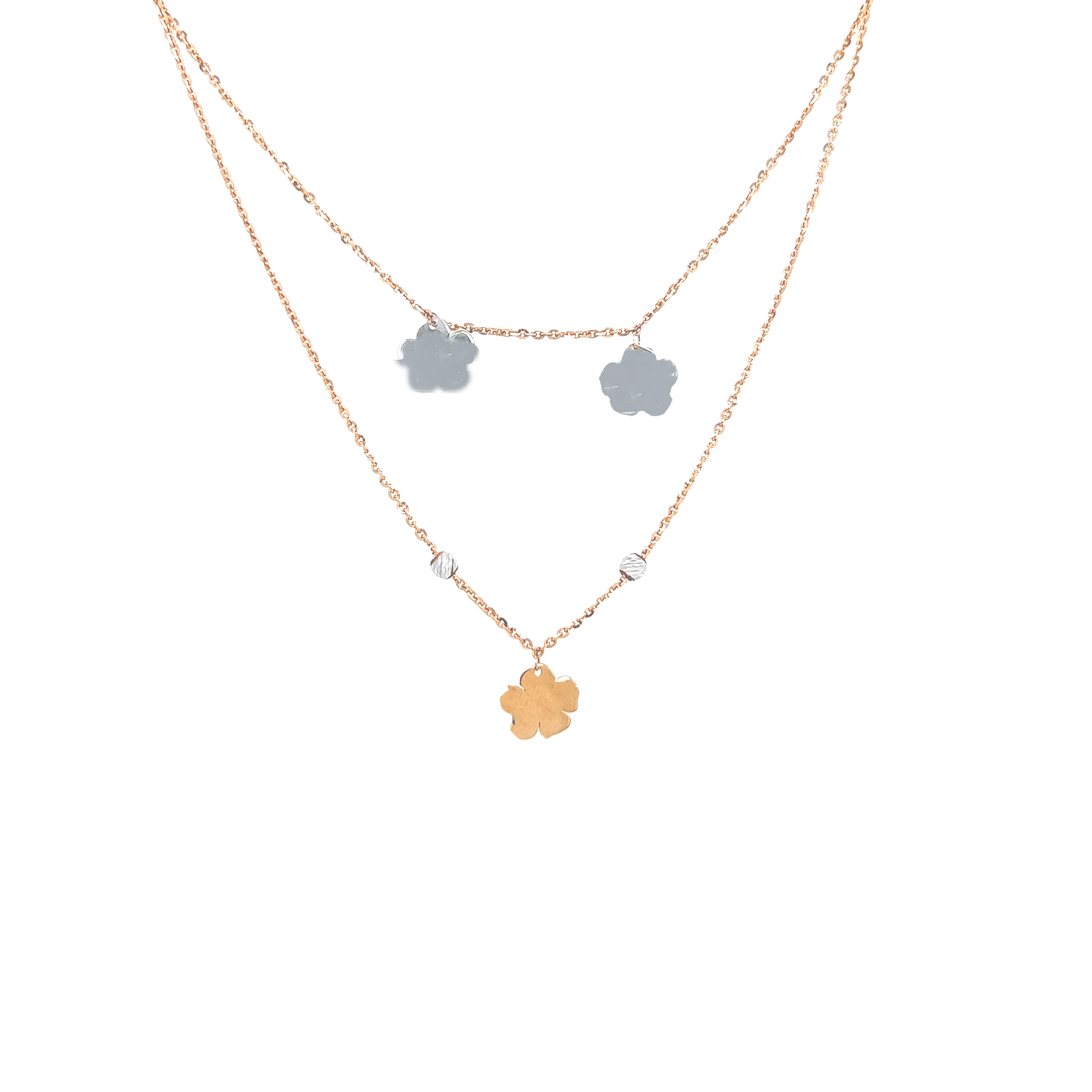 Double chain Floral Gold Delicate Chain