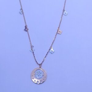 Rose gold Round Pendant chain