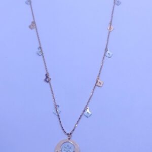 Rose gold Round Pendant chain