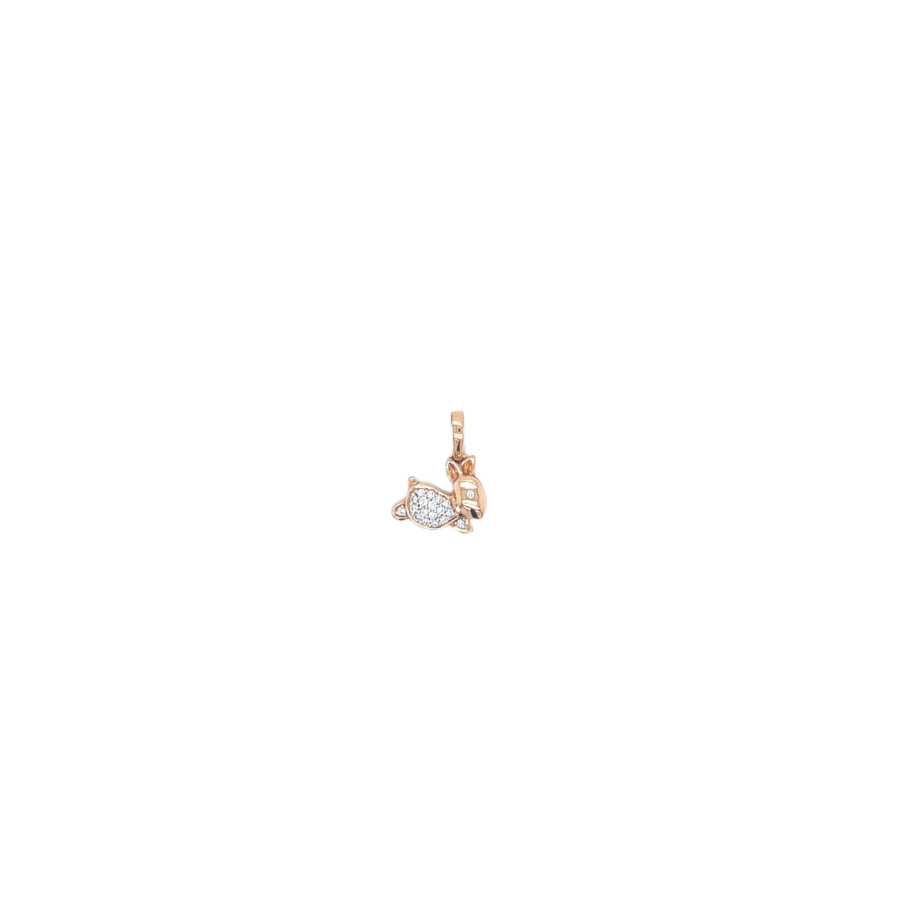 18k Gold diamond rabbit Pendent