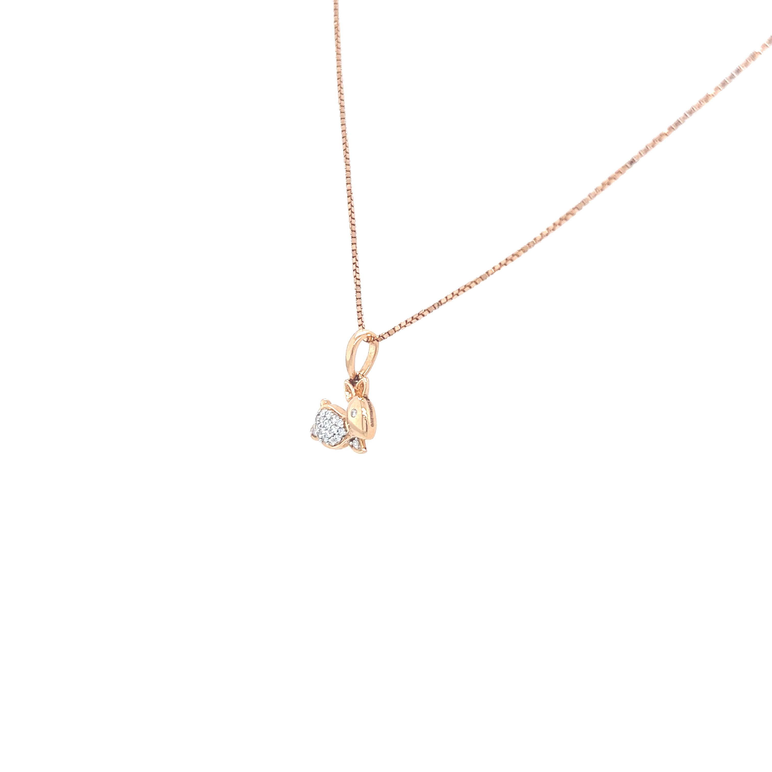 18k Gold diamond rabbit Pendent