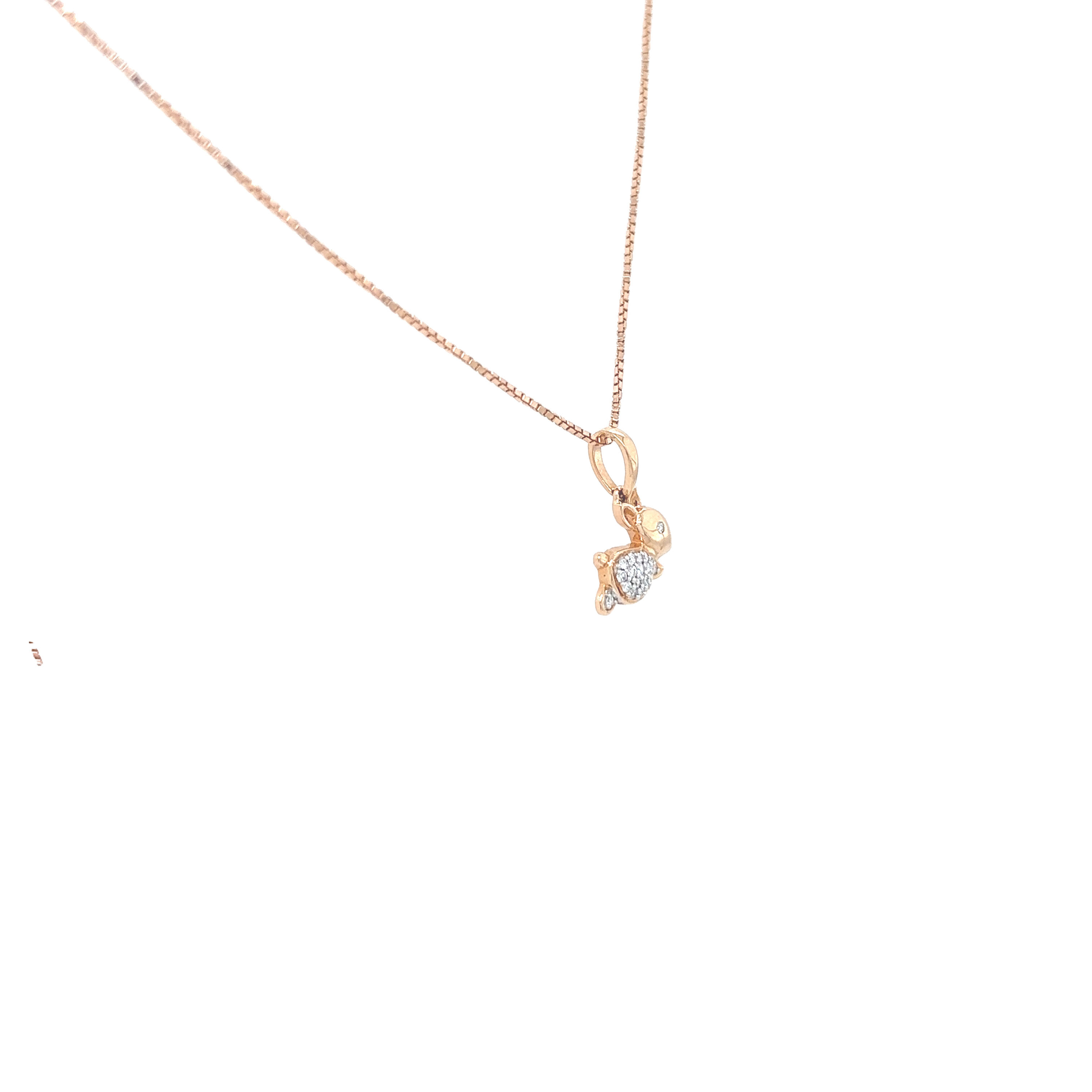 18k Gold diamond rabbit Pendent