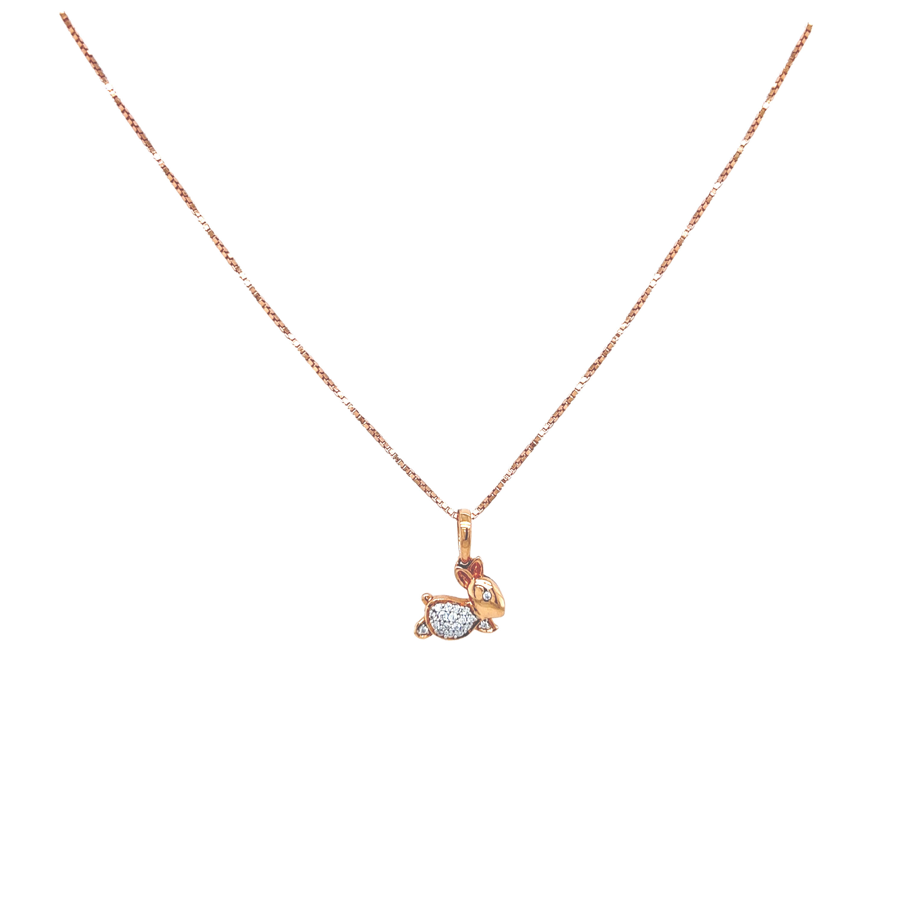 18k Gold diamond rabbit Pendent