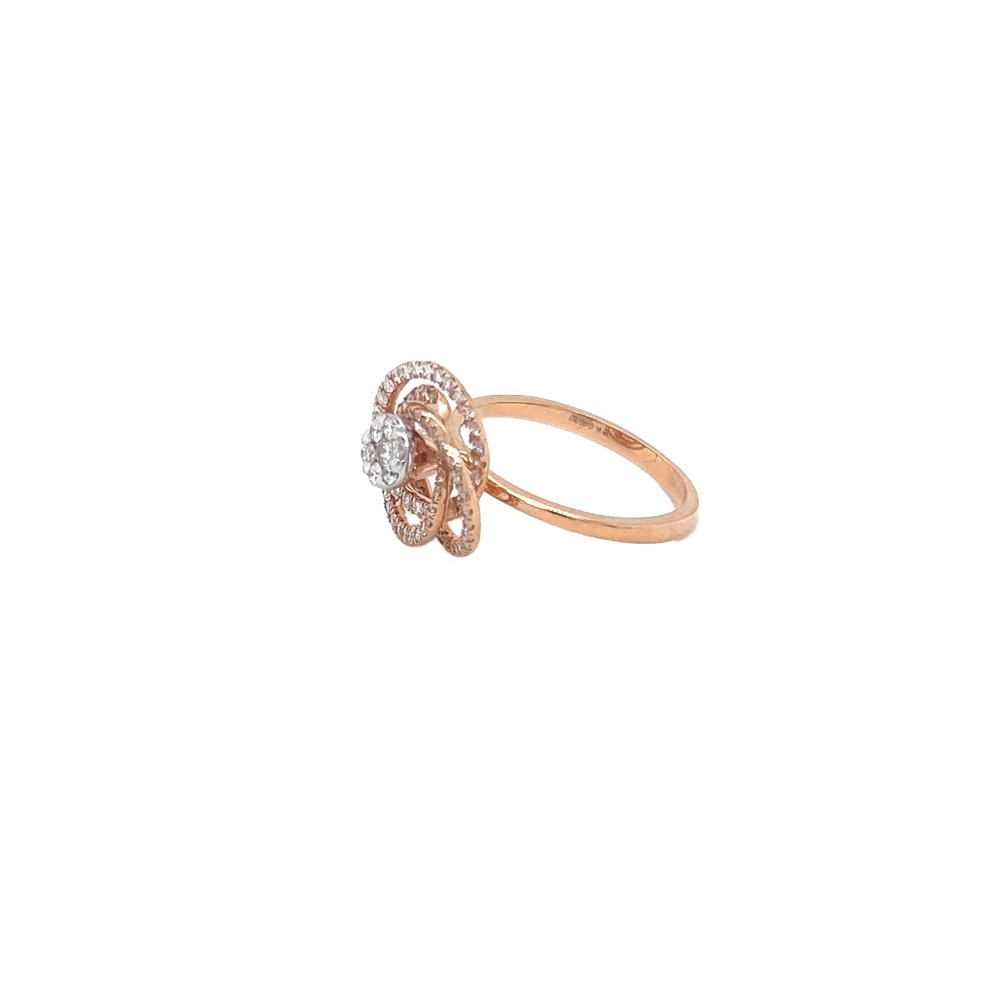 18k gold floweret diamond ring - Image 3