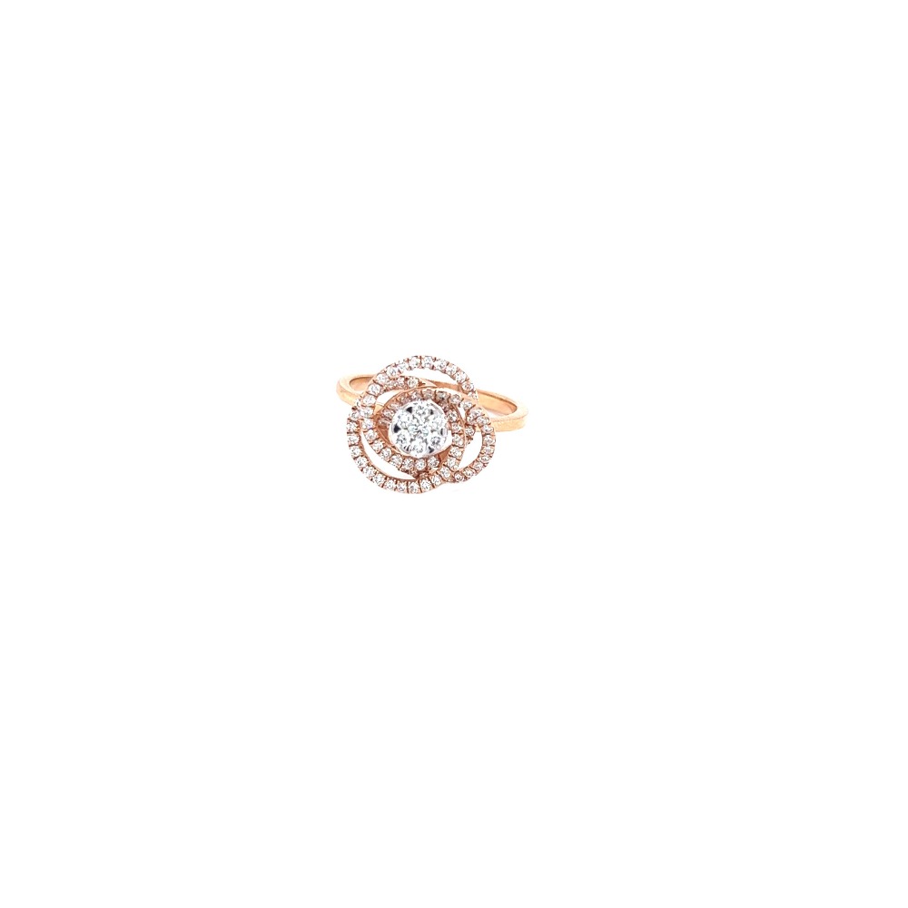 18k gold floweret diamond ring
