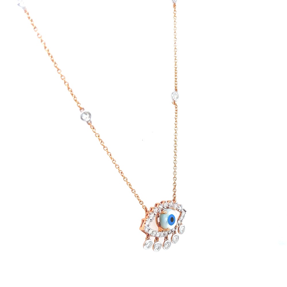 18k gold diamond evil eye pendant - Image 2