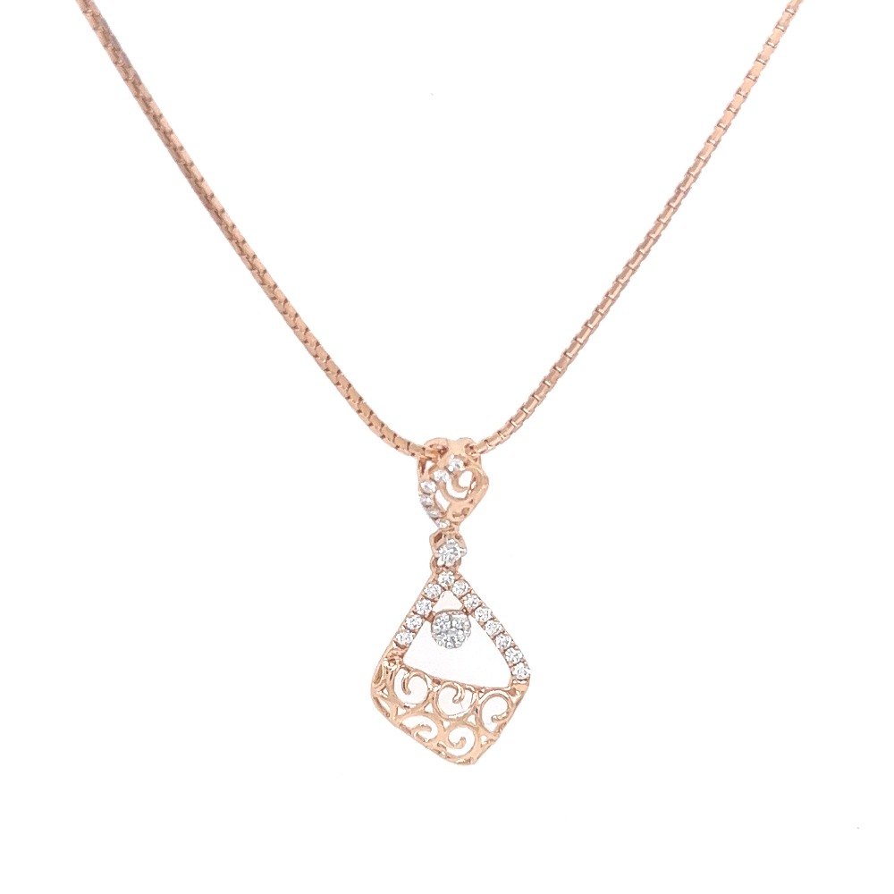 18k gold madhura diamond pendant set