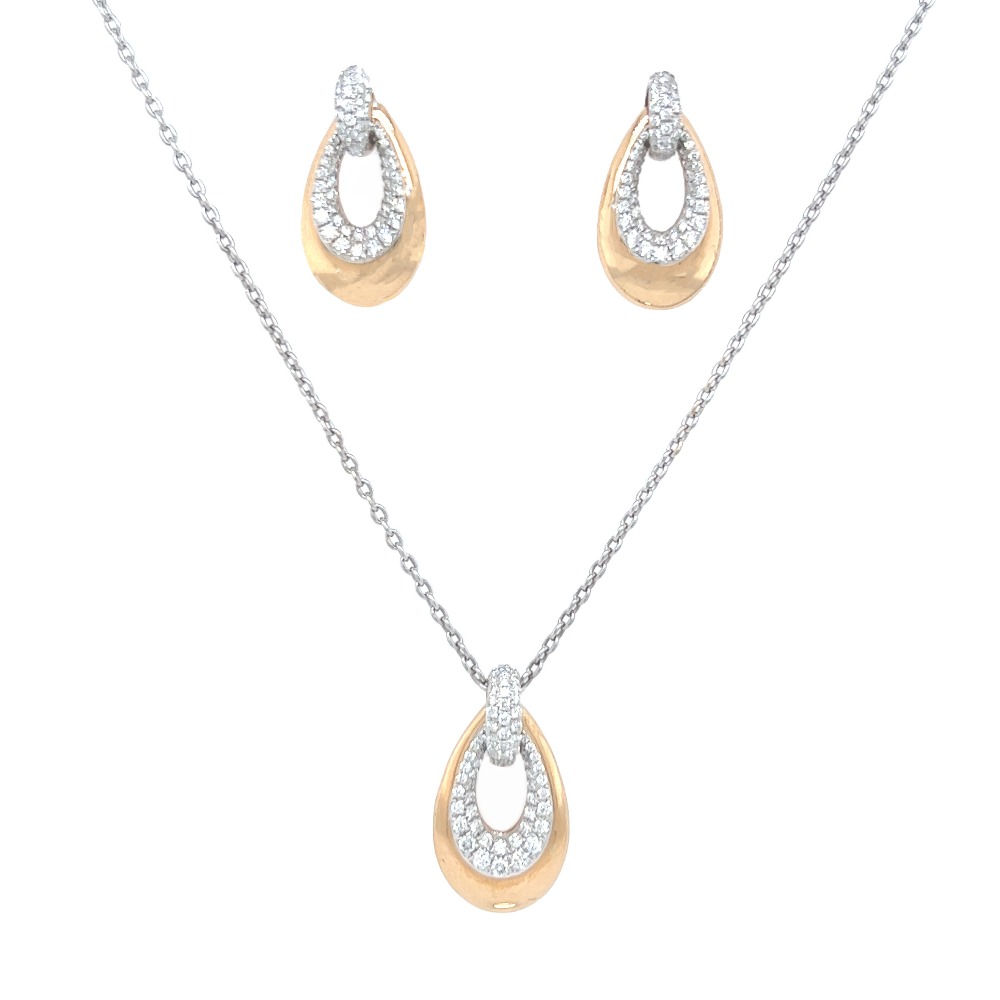 18k gold oval diamond pendent set