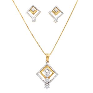18k gold diamond pendant set