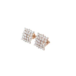 Sublime Traditional Diamond Hoop Earrings In White And Rose Gold