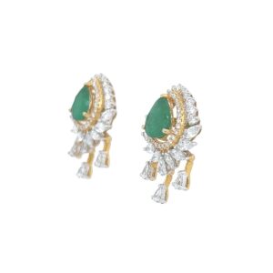 Contemporary Diamond Hoop Earrings For Party Wear