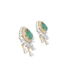 Contemporary Diamond Hoop Earrings For Party Wear