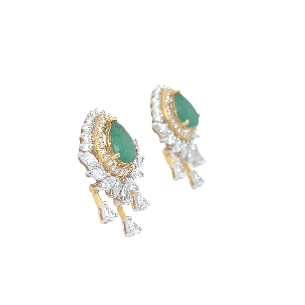 Contemporary Diamond Hoop Earrings For Party Wear