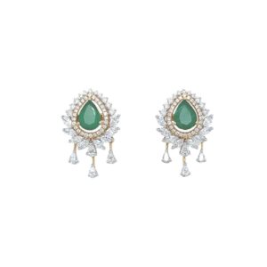 Contemporary Diamond Hoop Earrings For Party Wear