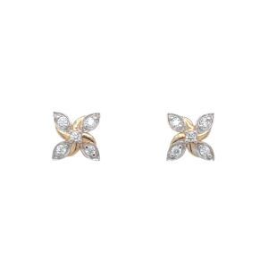 Dainty 18 Karat Yellow Gold And Diamond Earring