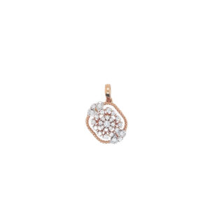 18k gold octagon diamond pendent