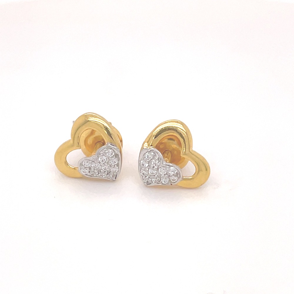 Kids diamond heart earrings - Image 2