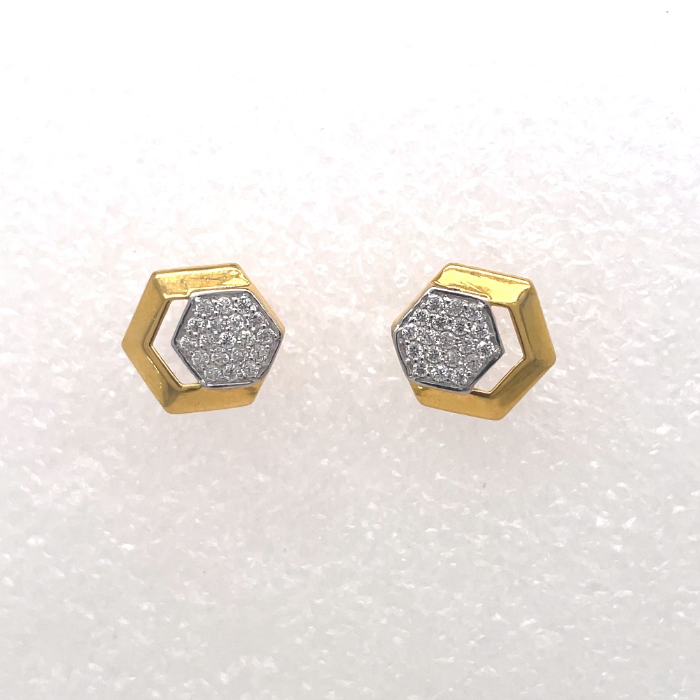 Gold hexagonal studs - Image 2