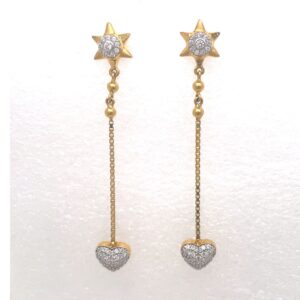 Long heart earrings