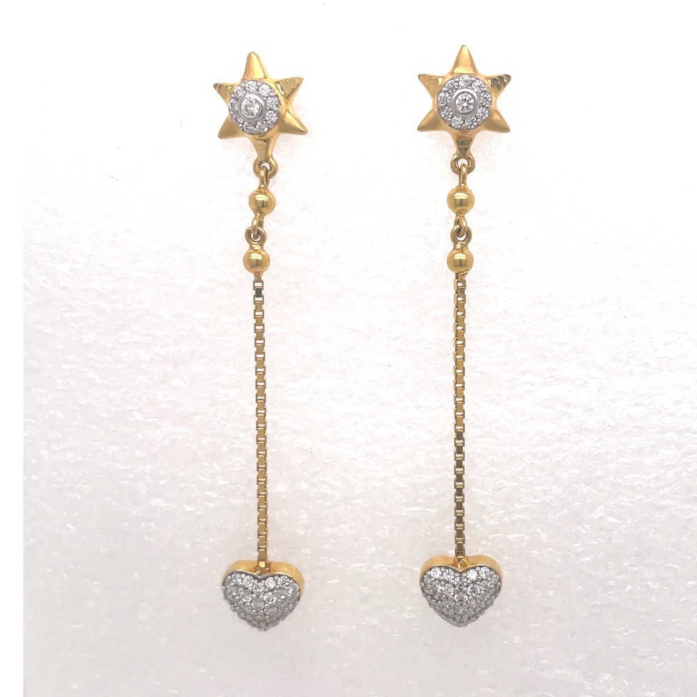 Long heart earrings