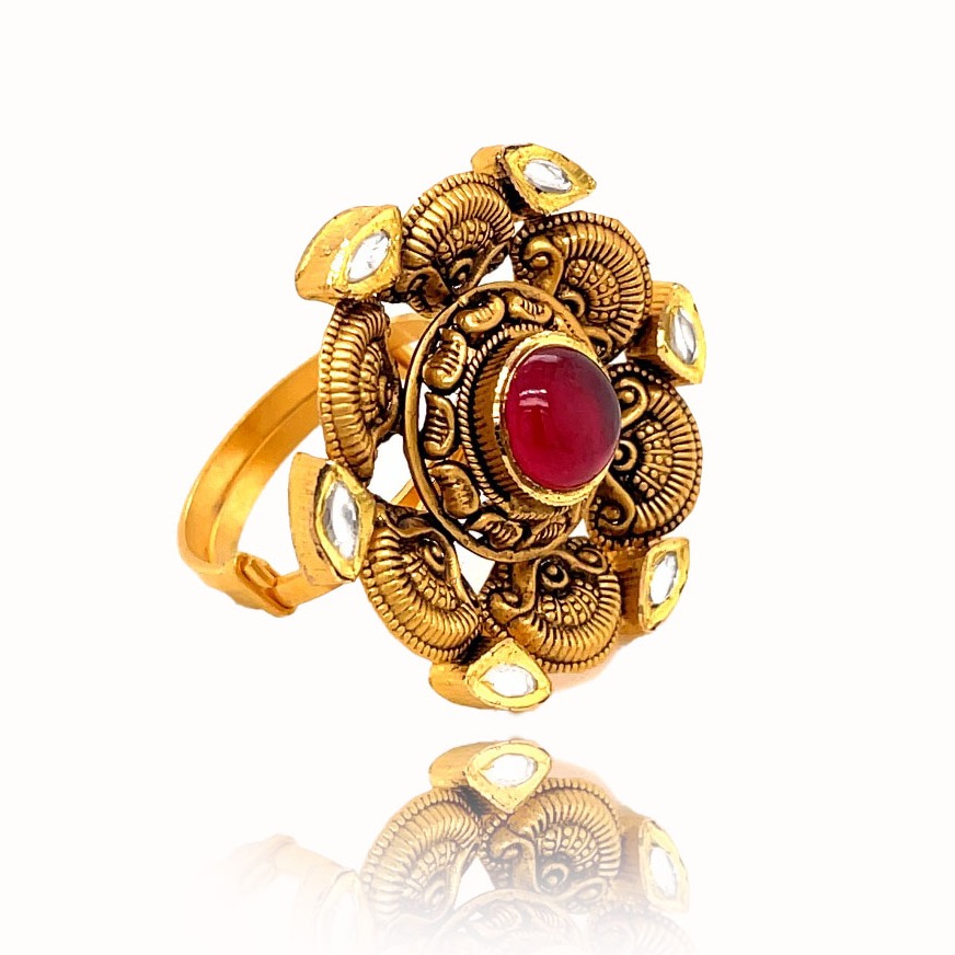Floral 916 gold ring - Image 2