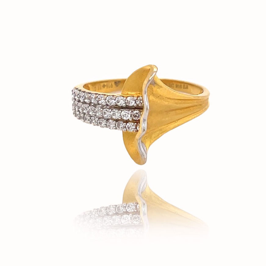 Gold Stylish CZ Ring