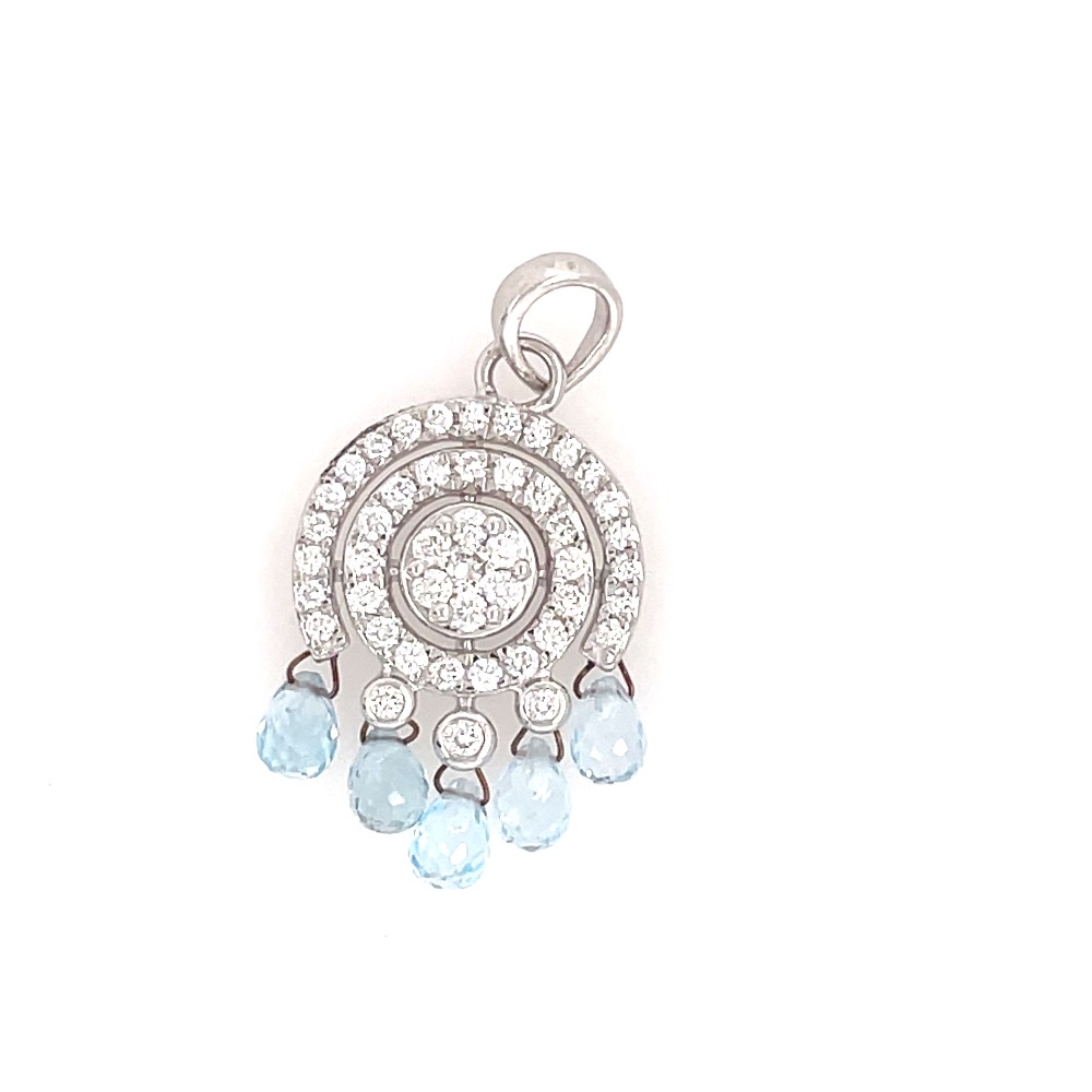 Blue stone diamond pendant