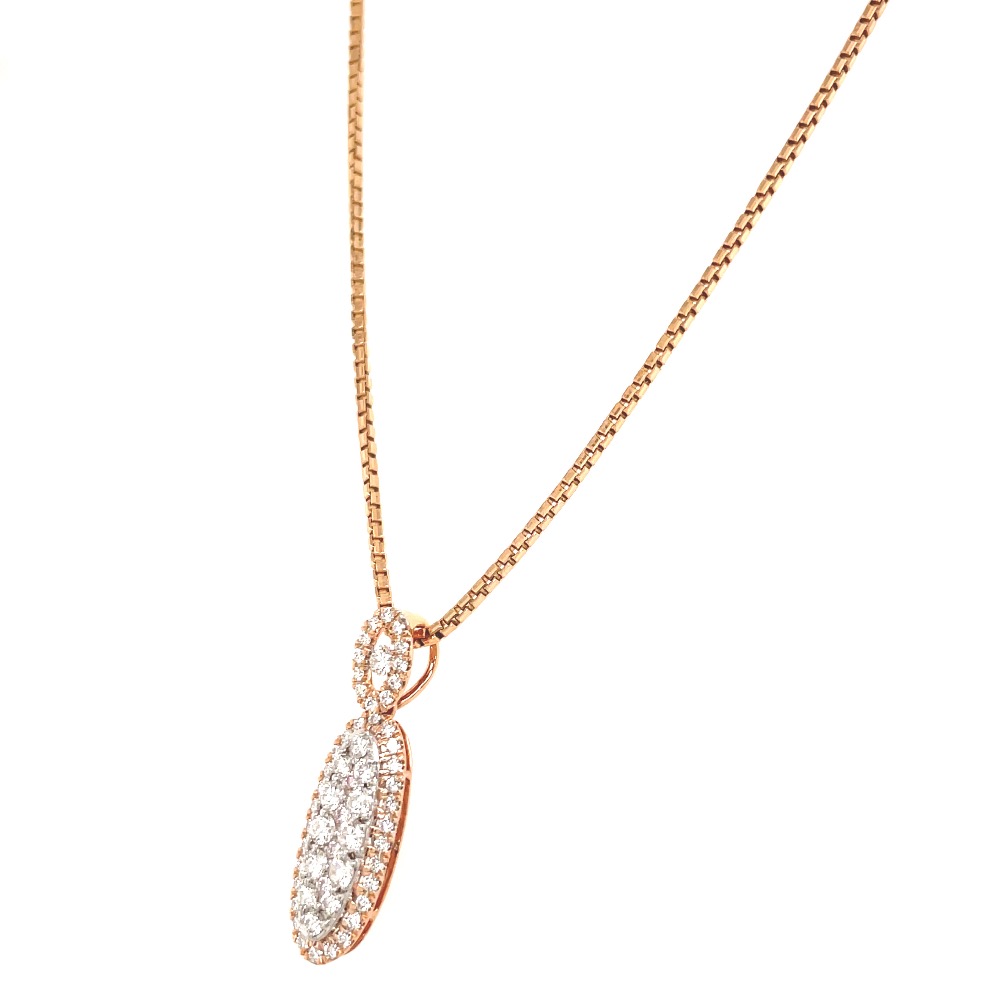 Long oval diamond pendant