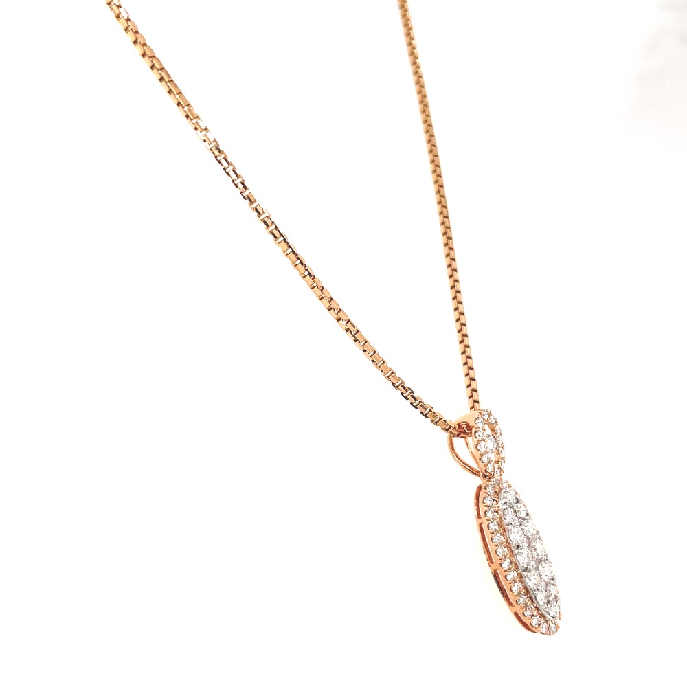 Long oval diamond pendant