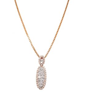 Long oval diamond pendant