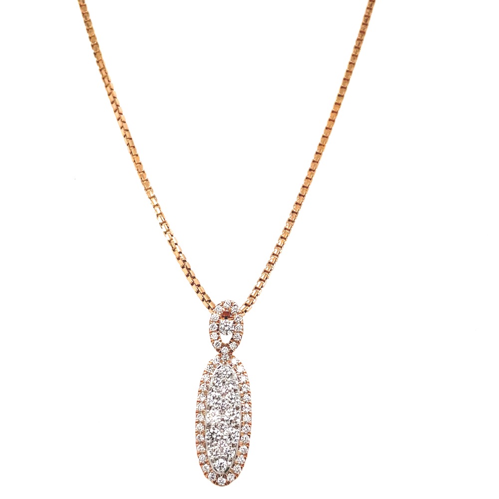 Long oval diamond pendant
