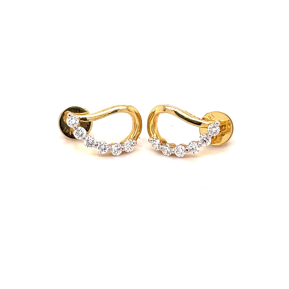 Mango shaped diamond studs
