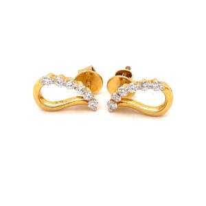 Mango shaped diamond studs