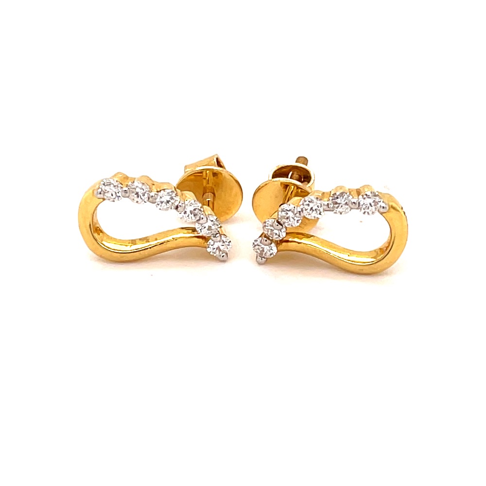 Mango shaped diamond studs