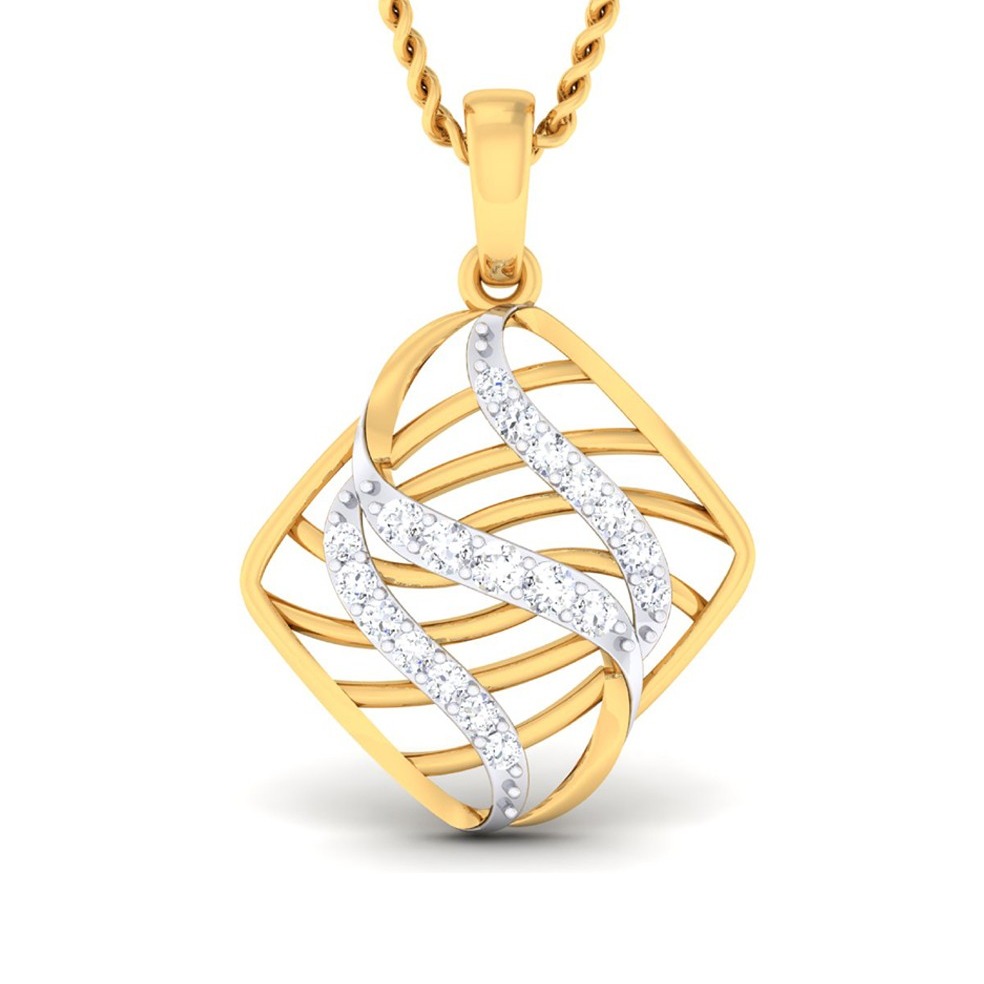 18K / 750 Swirl Square Pendant