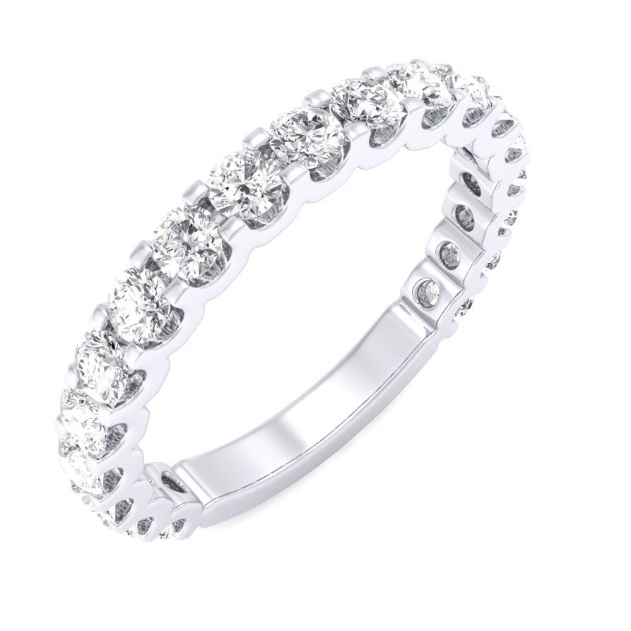 950 Platinum Claw Set Diamond half Eternity Ring