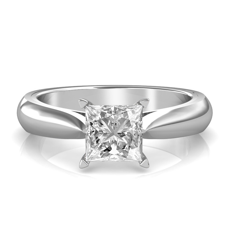 950 Platinum Princess Diamond Solitaire Engagement Ring
