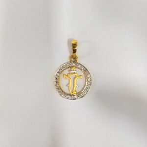 916 HM CERTIFIED GOLD FANCY DIAMOND GANPATI PENDANT