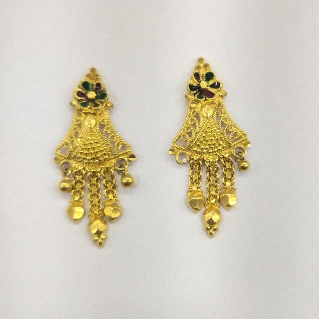 22k gold fancy ladies earrings