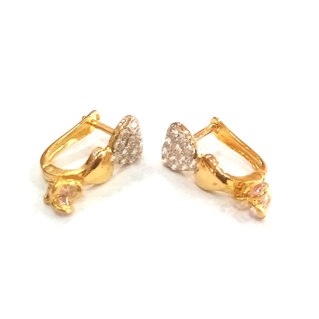 22k gold fancy diamond ladies bali