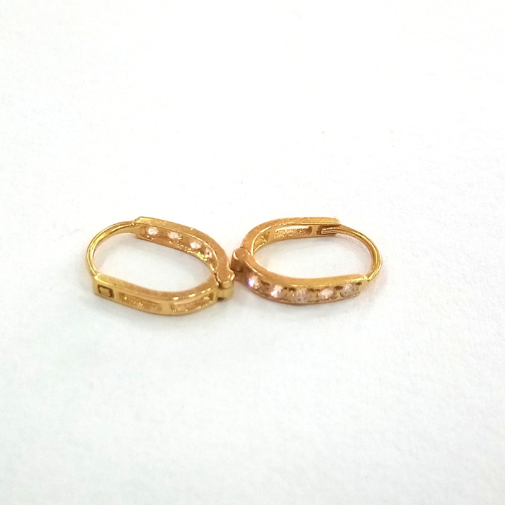 22k gold fancy diamond ladies bali
