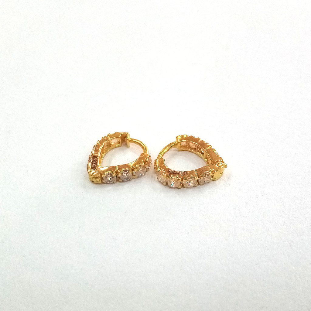 22k gold fancy diamond ladies bali