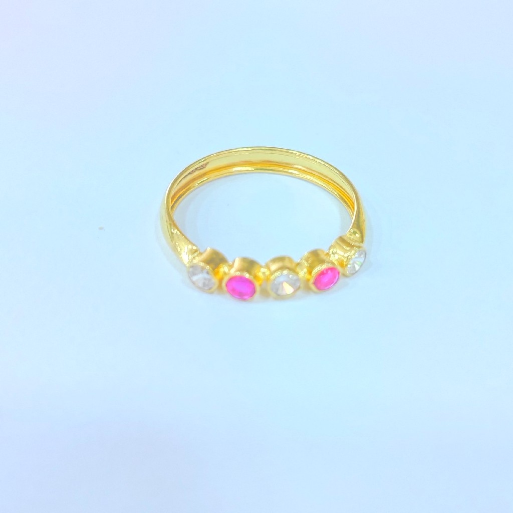 18KT GOLD CERTIFIED RED & WHITE DIAMOND LADIES RING